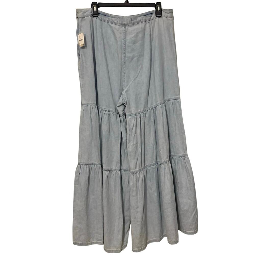 New Free People FP NWT 100% Cotton Stargazing Tiered Wide Leg Pants Size 14 - Picture 5 of 9